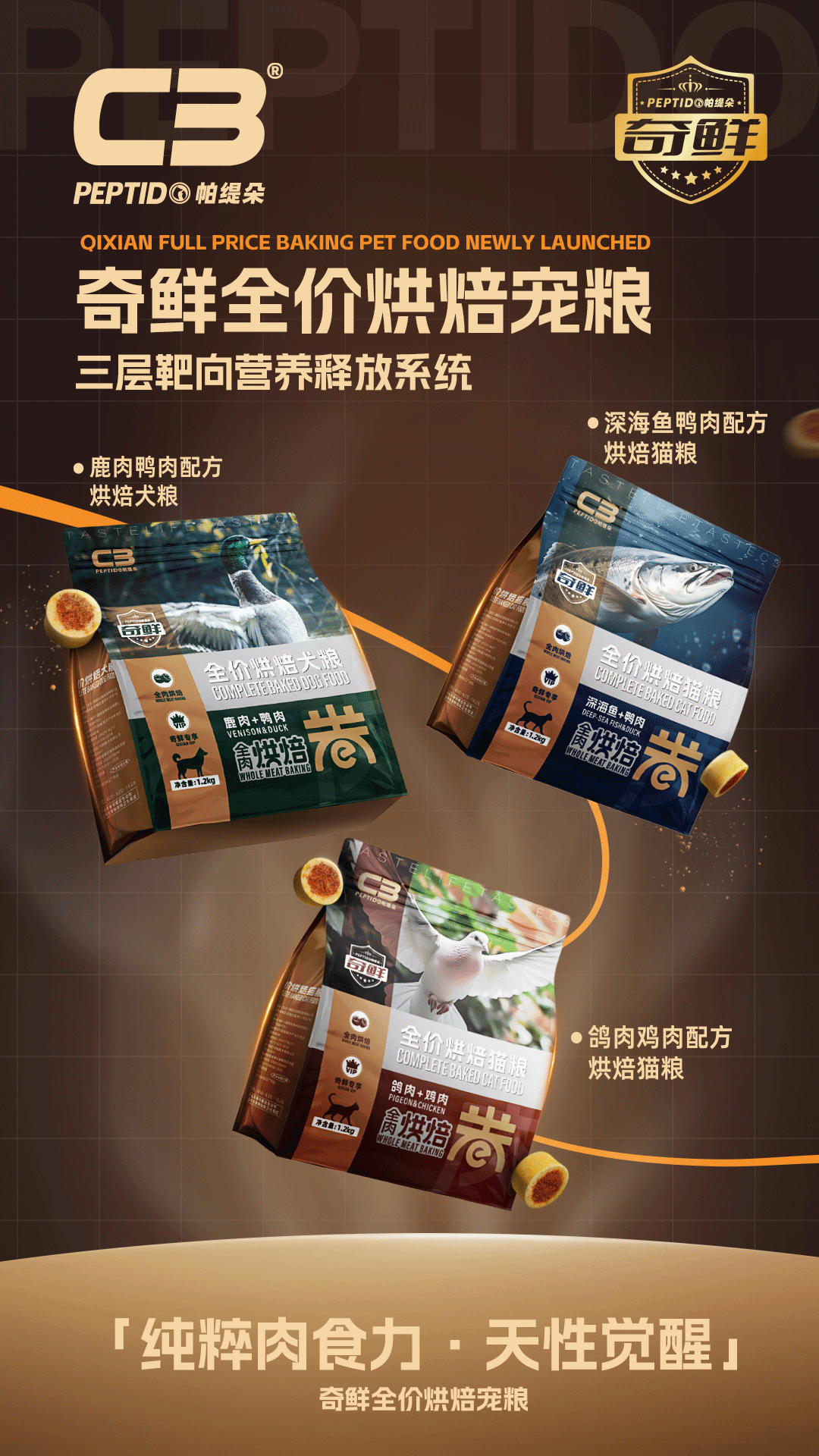 C3帕缇朵奇鲜系列全价烘焙粮上市，卷心黑科技重塑宠食营养新标准